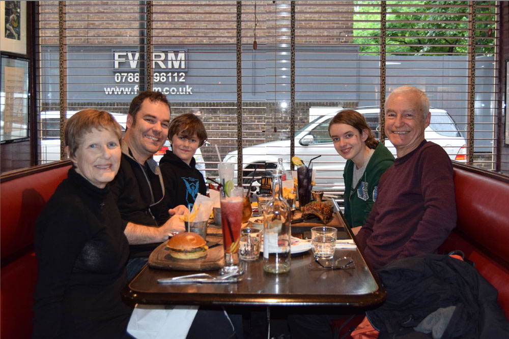 Family dinner at Sticky Fingers