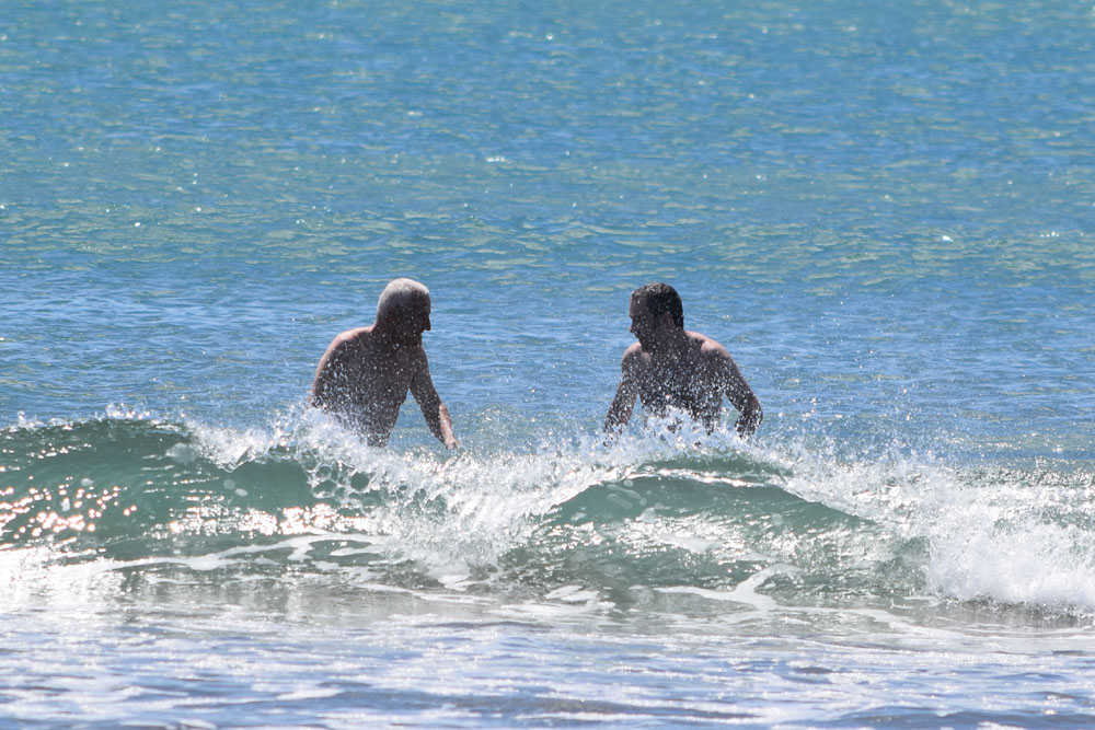 Peter and Nick at Orewa Beach